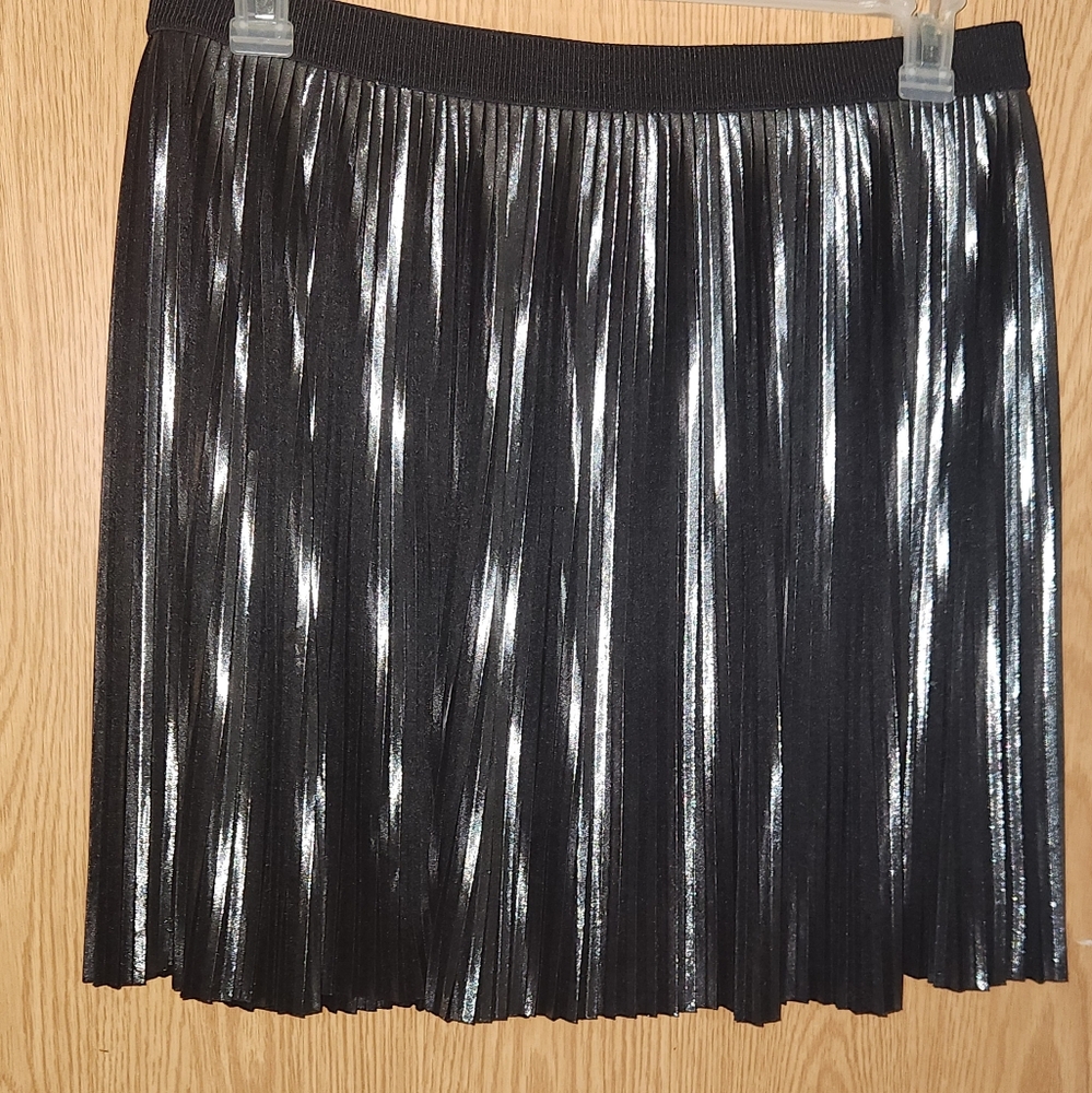 Express Black and Silver A-Line Skirt